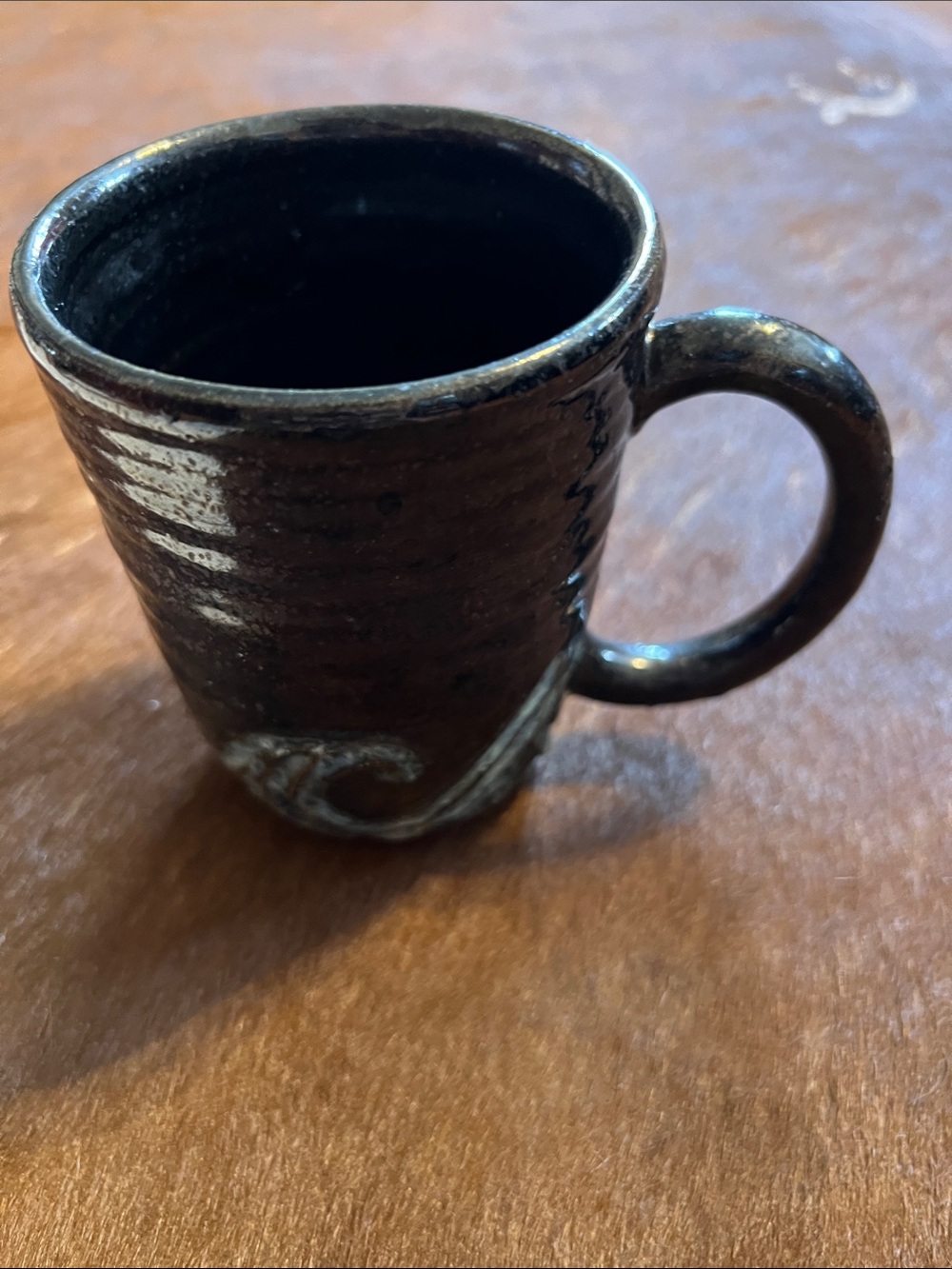 Handmade Black Ceramic Coffee Mug - Rustic Home Dining